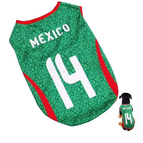 Pet Soccer Jersey with Country Flag - Mexgreen, X-Large