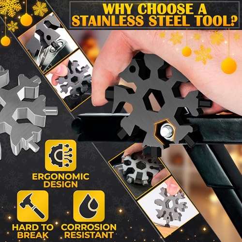 18-in-1 Snowflake Multi Tool Keychain - Set of 3 Stainless Steel