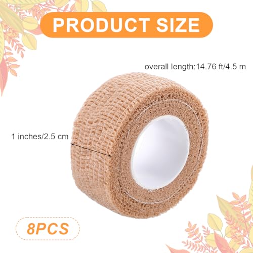 1 Inch Big Toe Protectors - 8 Rolls Self-Adhesive Bandage - Nude