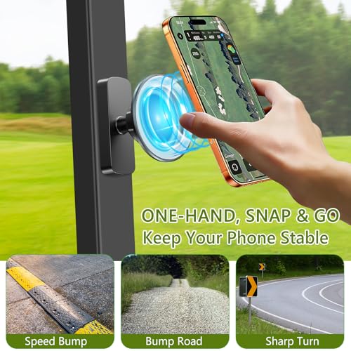 Magnetic Golf Cart Phone Holder with 360° Rotation - MagSafe Compatible