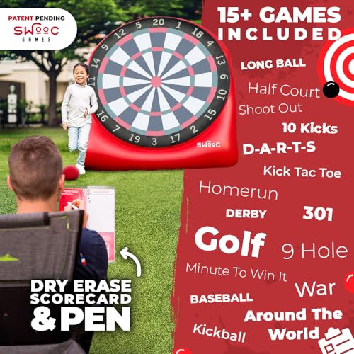 Giant Inflatable Kick Darts Game - 6ft Jumbo Dartboard Set