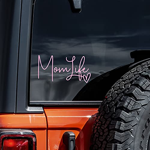 Mom Life Vinyl Decal Sticker - Soft Pink, 6" x 3"