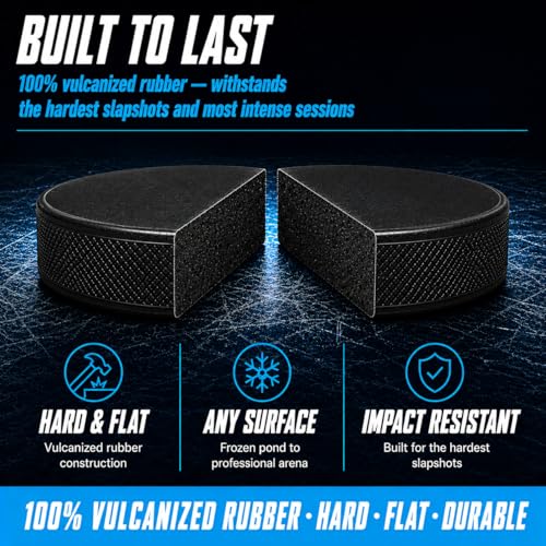 100% Vulcanized Rubber Ice Hockey Puck – Training Equipment 1-Pack