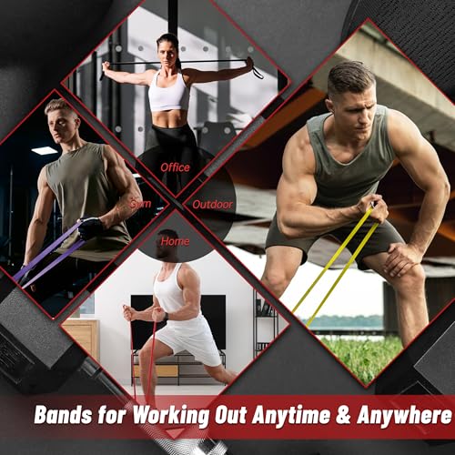 5-Level Resistance Bands Set for Full-Body Workout, 5-125 LBS