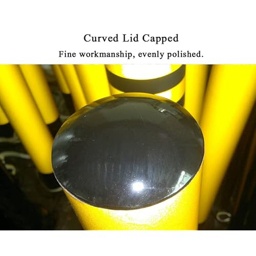 Safety Bollard with Anchor Bolts - 30" x 3" Parking Barrier Post with Reflective Tape for Construction and Traffic-Sensitive Areas, 1-Pack