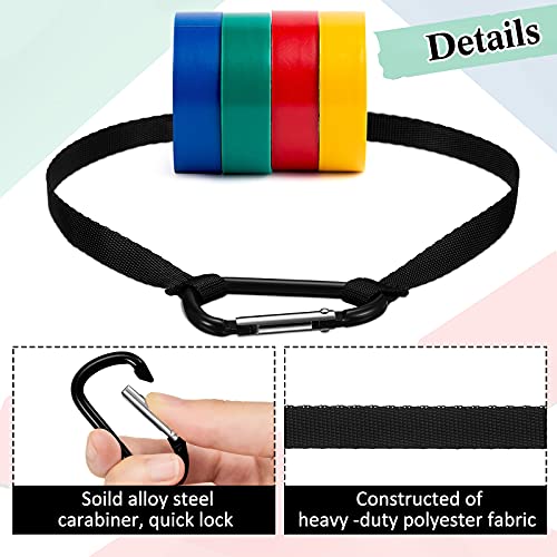 Shappy 3 Packs Electrical Tape Holder Chain Strap Thong Waist Tape Holder Lanyard with Metal Clips for Gaffers Tool Belts Photography Stage Carrying Tool