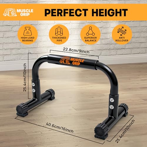 Heavy-Duty Steel Parallettes Push Up Bars with Jump Rope