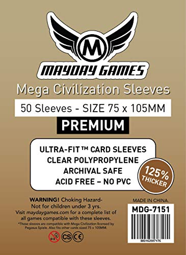 Premium Card Sleeves for Mega Civilization - 50 Pack
