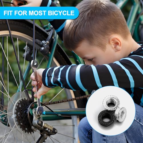 24PCS Bicycle Nuts and Washers Set - M8, M9.5, M10 Sizes