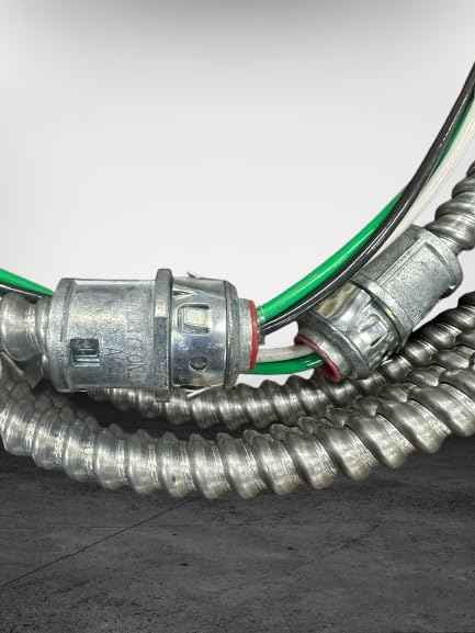 Southwire #56482114 8 ft, 12/2 Solid CU MC (Metal Clad) Armorlite Modular Assembly Quick Cable Whip