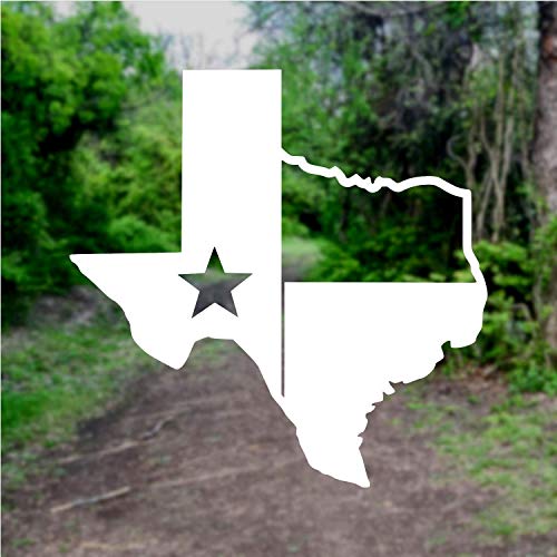 Texas Flag Vinyl Transfer Sticker - White - 3" x 3"