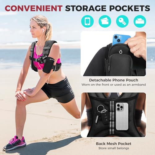 Weighted Vest for Women - Comfort Fit, 10 Lbs, Reflective Stripes