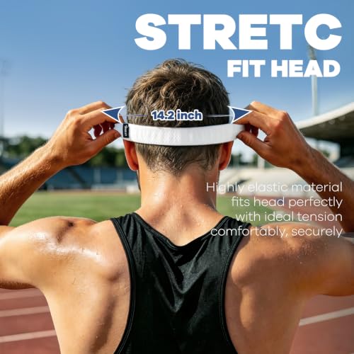 Breathable Sweatband for Running - White Sport Headband