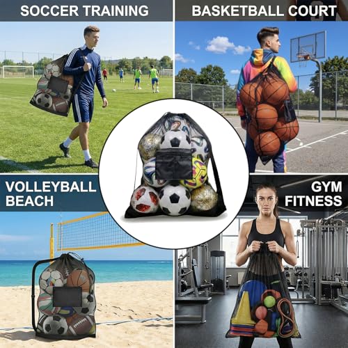 Extra Large Mesh Ball Bag for 13 Soccer Balls - 40 x 30 in