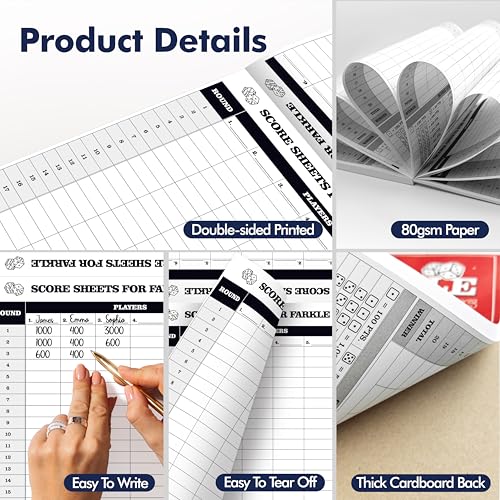 Farkle Score Pad - 90 Sheets for Easy Score Tracking