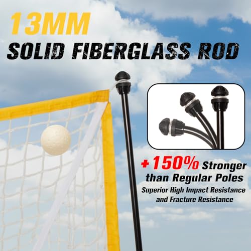 Foldable Lacrosse Goal 6x6x7 FT - Durable Steel Frame with Carry Bag