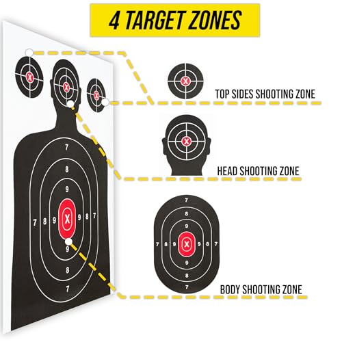 Silhouette Paper Shooting Targets - 14x22" (50 Pack) - Heavy Duty