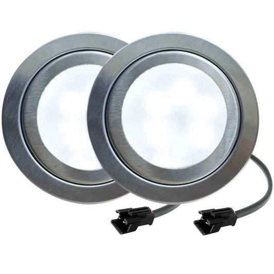 MoKongFu 2-Pack DC 12V 1.5W LED Kitchen Cooker Range Hood Light Bulb Diameter 68mm Milky Cover Smoke Exhauster Ventilator Light Lamp with SM Male Connector (White 6000K)