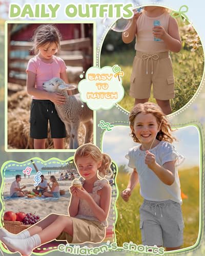 Girls' Cargo Bermuda Shorts - 3 Pack for Ages 5-14