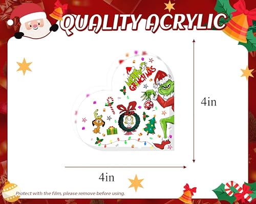 Heart-Shaped Acrylic Christmas Table Decor - Holiday Accent Piece