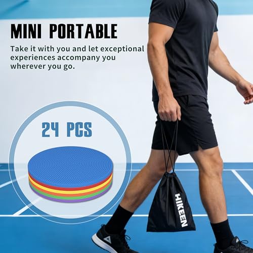 4-Inch Poly Spot Markers Kit - 24 Pcs Anti-Slip Training Dots