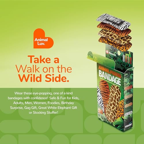 Animal Print Adhesive Bandages Set - 24 Count, Latex Free