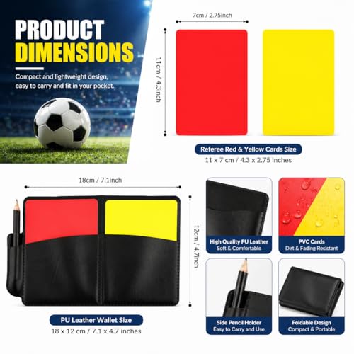 Soccer Referee Card Set - 2 Pack Red & Yellow with Wallet