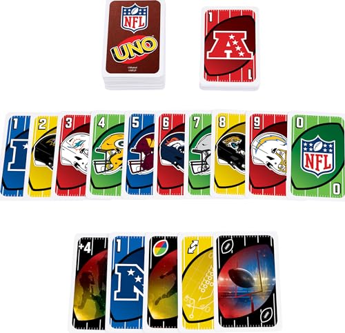 UNO NFL Card Game with Tin - Ages 7+, 2-10 Players