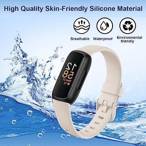 Soft Silicone Sport Wristband for Fitbit Inspire 3 - Ivory, Small (5.5"-7.1")