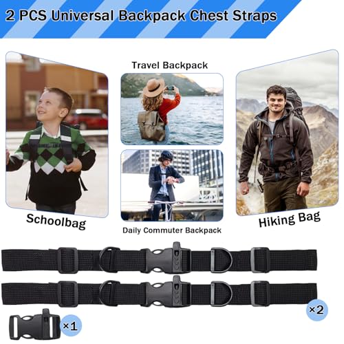 Adjustable Sternum Straps for Backpacks - 2 Pack