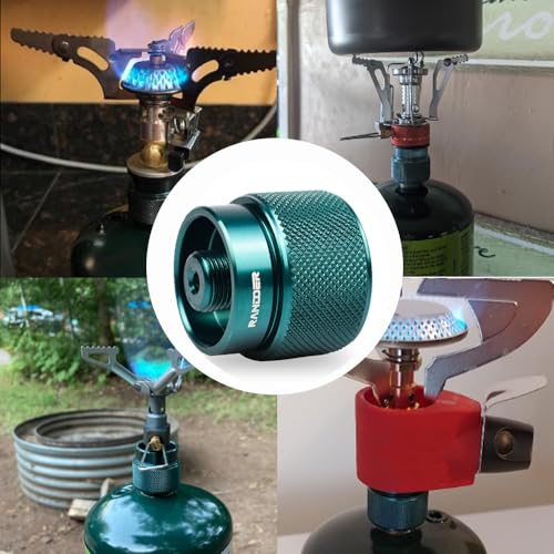 RANDDER Dark Green Propane to Butane Adapter for Camping Stove 1 Pack