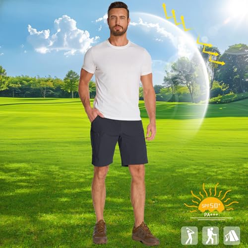 Men's Cargo Shorts with Expandable Waist Waterproof Quick Dry Hiking & Fishing Pants