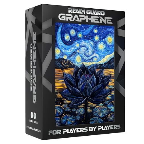 Realm Guard Graphene Textured Matte TCG/MTG Card Sleeves - Starry Starry Black Lotus, 100ct