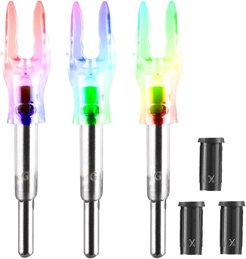 G Lighted Nocks by [Brand Name] - High-Visibility LED Arrow Nocks with ON/OFF Switch | 6/12 Pack, Fits Multiple Diameters