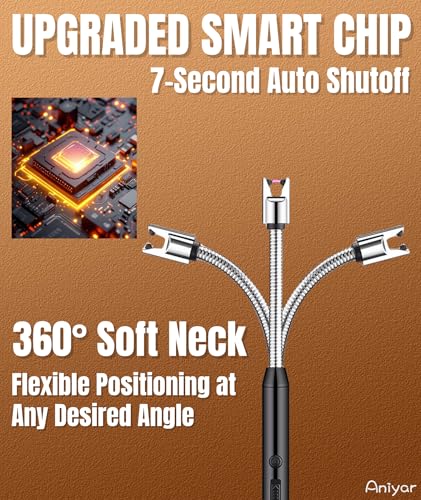 Rechargeable Electric Lighter 3-Pack with 360° Neck - Black, Rose Gold & Champagne Gold