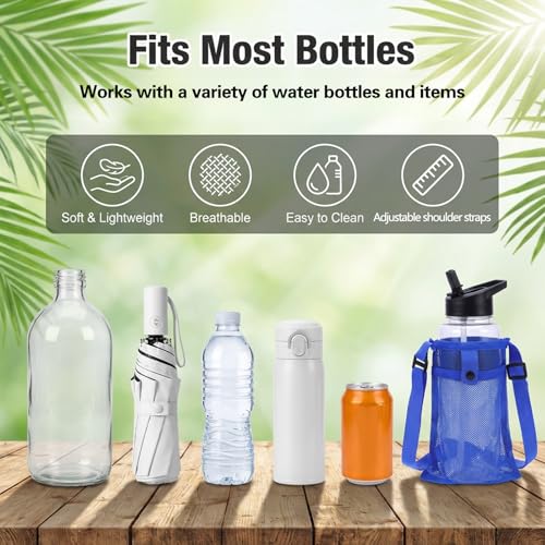 Water Bottle Holder with Strap - Adjustable Nylon Carrier for Outdoor Activities