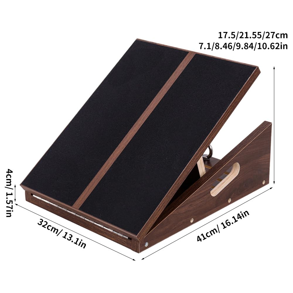 ABCDLIFE Slant Board for Calf Stretching & Relief, Adjustable Wooden Incline Slant Board for Squats, Calf Stretcher Board for Knees Ankle Heel Feet Leg, Home Gym Physical Therapy