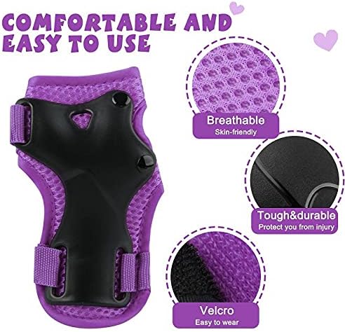 Wemfg Kids Protective Gear Set - Knee Pads, Elbow Pads & Wrist Guards for Ages 3-14 | Ideal for Skating & Cycling
