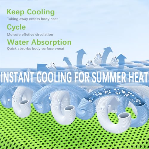 Cooling Towels 4-Pack - 40" x 12" Microfiber, Multicolor