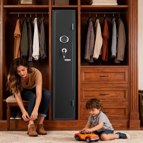 Gun Safe for Rifles and Pistols - Digital Lock, Quick Access, 2 Gun Capacity