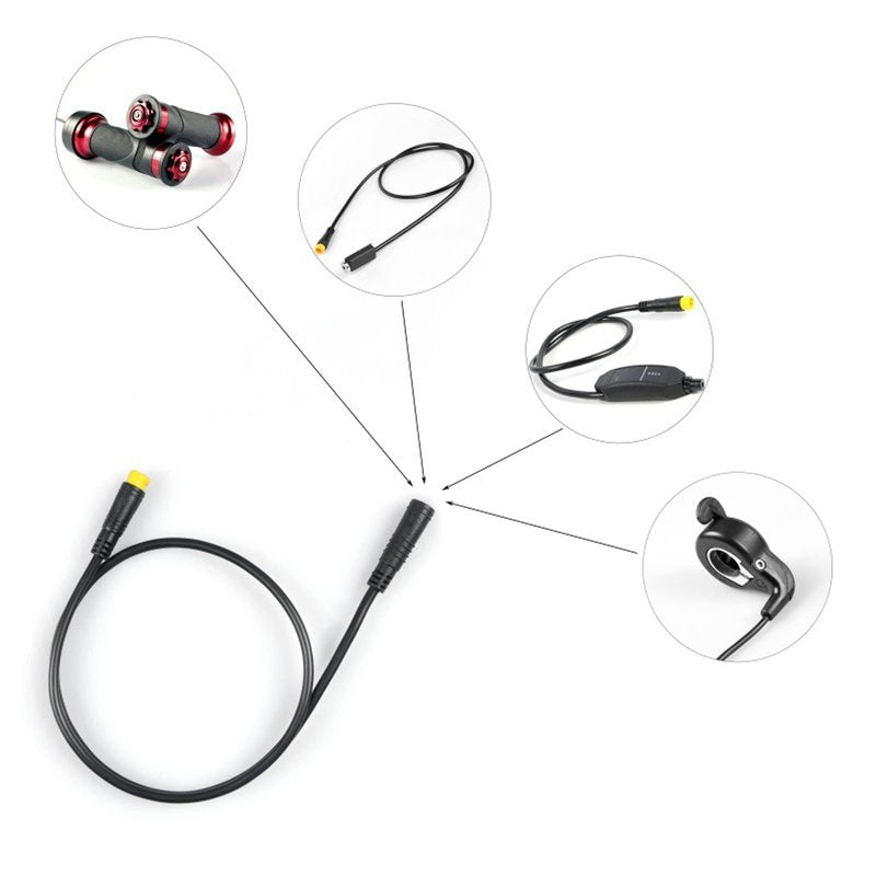 Extension Cable, 3Pin Connector for BBS Throttle Brake Handle Cable Electric Bike Modification DIY Cycling Project Accessory (Male to Female)