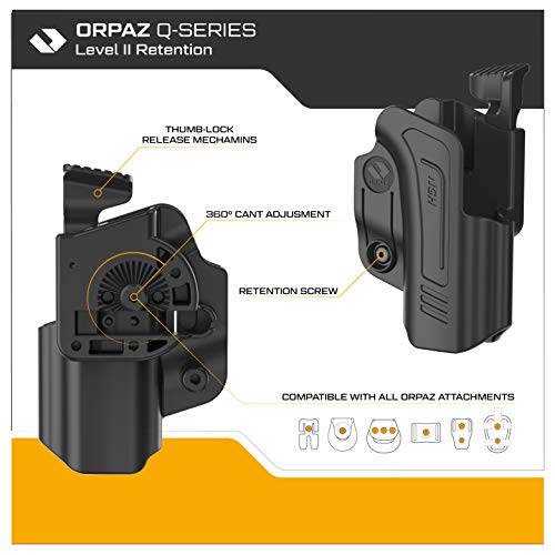 Glock 19 Holster - Level II Retention OWB Holster with Thumb Release