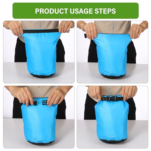 GliCraft Fluorescent Waterproof Dry Bag Set – 6 Sizes for Kayaking & Camping