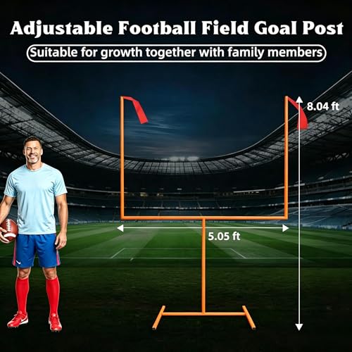 Adjustable Football Goal Post - 8' x 6' Steel Frame for Backyard Training