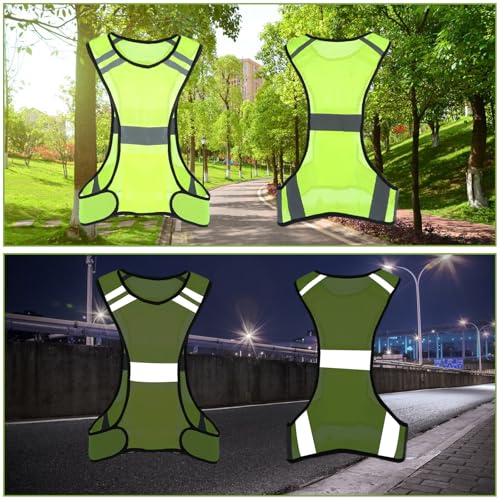 High Visibility Reflective Running Vest - Green Lightweight Safety Gear