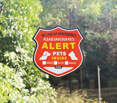 Pet Alert Stickers Set - Emergency Rescue Window Decals & Cards