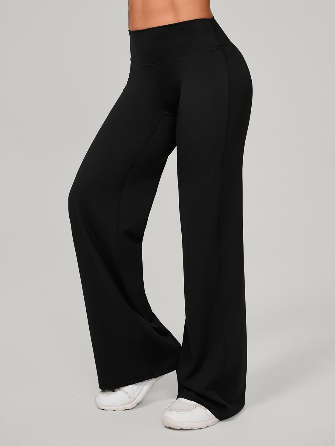 ABOCIW Women's High Waist Straight Leg Gym Leggings - No Front Seam, Comfortable Yoga Pants