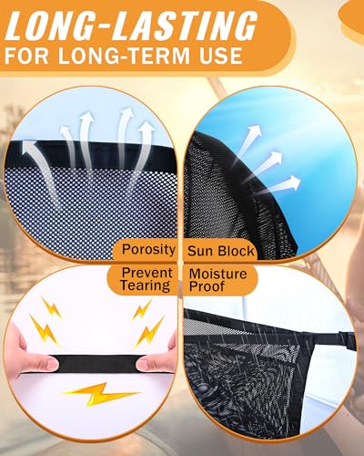PLOZANO 32 Inch Boat Storage Bag with 3 Divisions, Adjustable Mesh Organizer for Tackle & Life Jackets