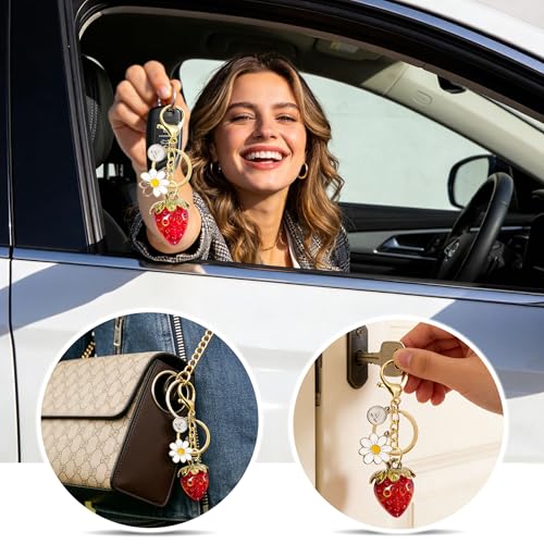 Strawberry Accessories Set for Owala Water Bottle - Red
