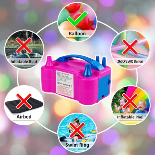 Electric Balloon Pump with Dual Nozzle – Portable 600W Inflator